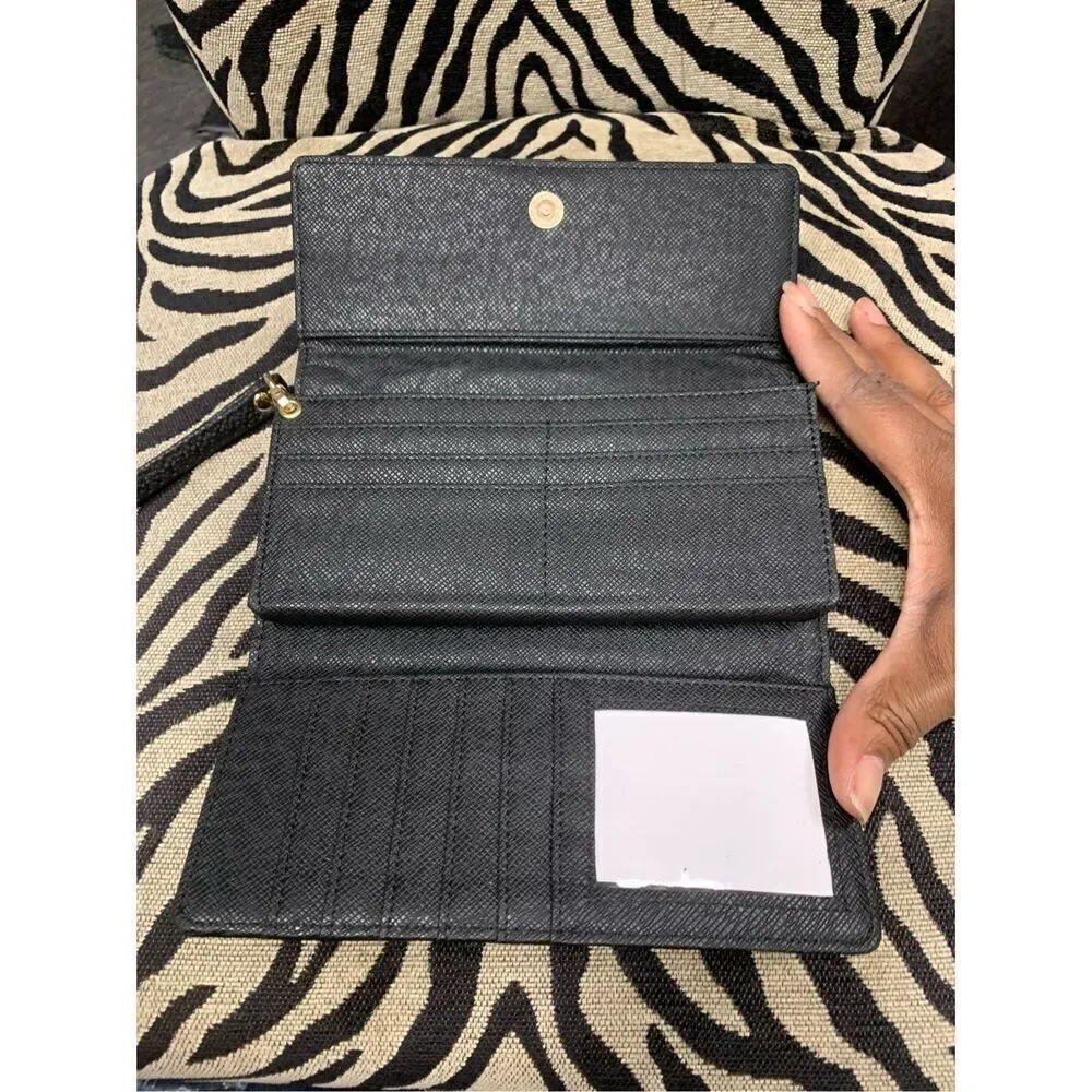 Faux Leather Gold Emblem Wallet